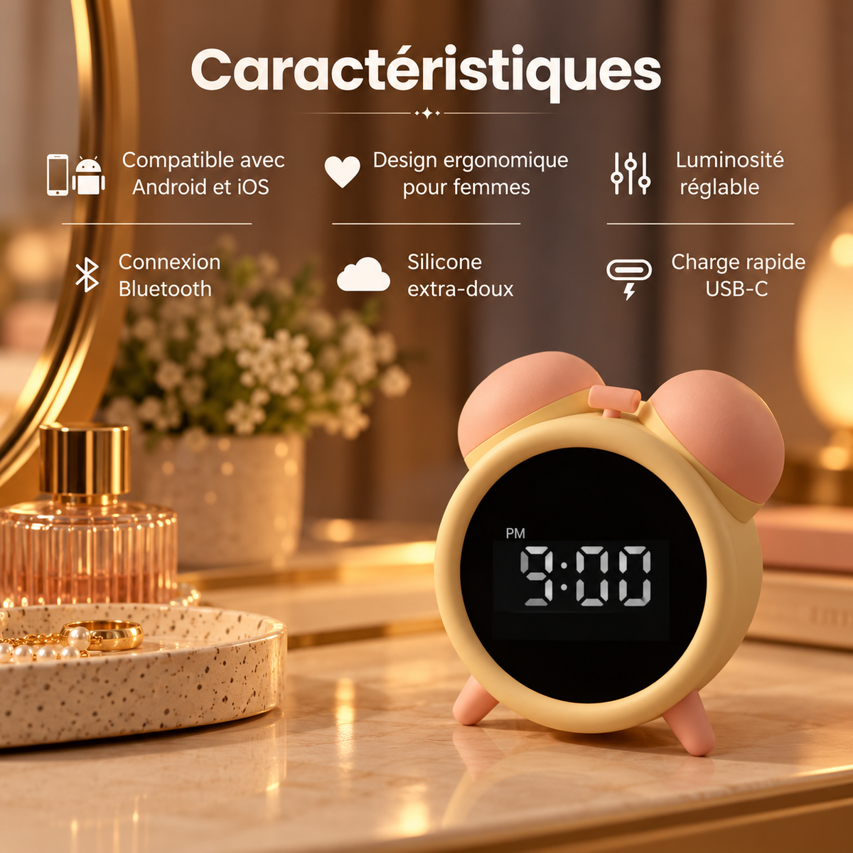 Réveil Secret™ – Discret, connecté & vibrant
